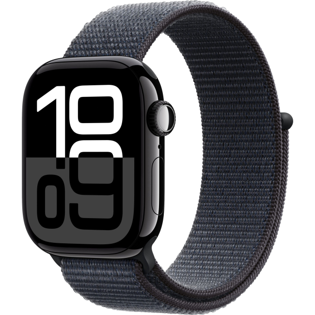 Apple Watch Series 10 46mm Black Aluminum Case with Sport Loop