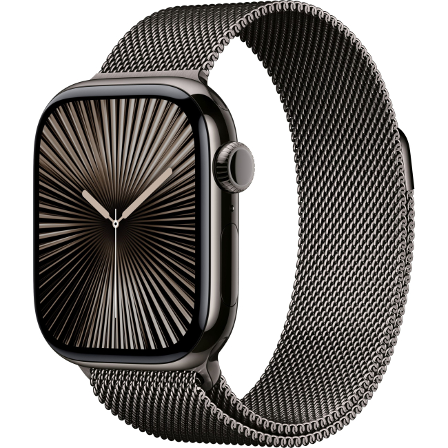 Apple Watch Series 10 46mm Black Titanium Case with Milanese Loop (2)