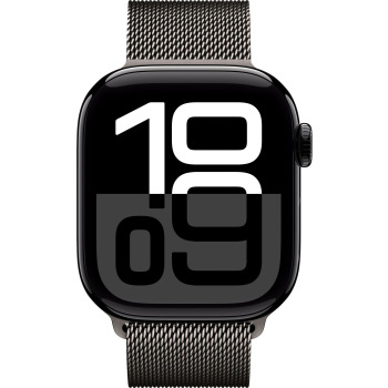 Apple Watch Series 10 46mm Jet Black Aluminum Case with Milanese Loop