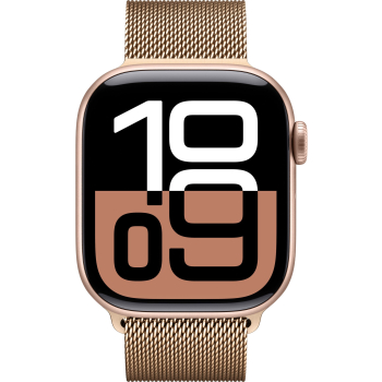 Apple Watch Series 10 46mm Jet Rose Gold Aluminum Case with Milanese Loop (2)