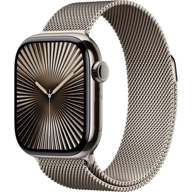 Apple Watch Series 10 46mm Silver Titanium Case with Milanese Loop