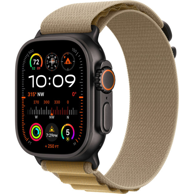 Apple Watch Ultra 2 (2024) 49mm, Черный, Tan Alpine Loop