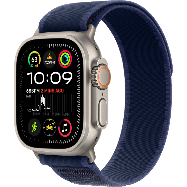 Apple Watch Ultra 2 (2024) 49mm, Натуральный титан, Blue Trail Loop