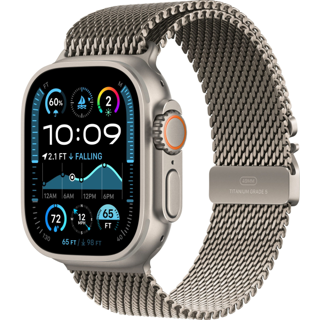 Apple Watch Ultra 2 (2024) 49mm, Натуральный титан, Milanese Loop