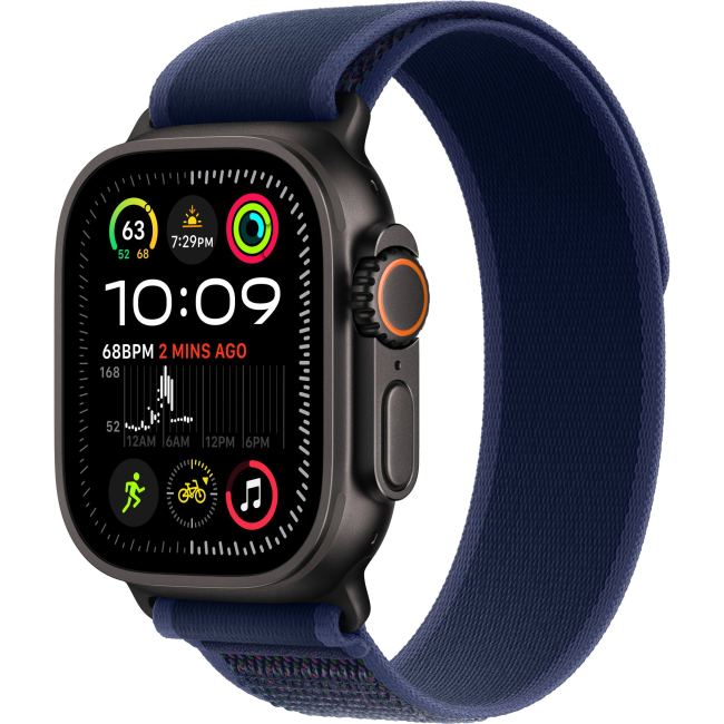 Apple Watch Ultra 2 (2025) 49mm Black Titanium Case with Blue Trail Loop