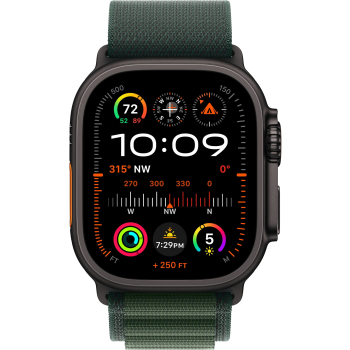 Apple Watch Ultra 2 (2025) 49mm, Черный, Dark Green Alpine Loop