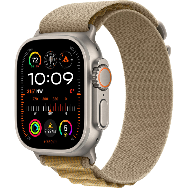 Apple Watch Ultra 2 (2025) 49mm, Натуральный титан, Tan Alpine Loop