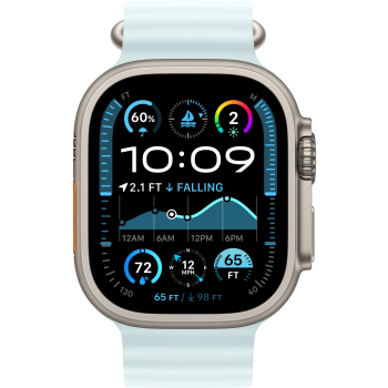 Apple Watch Ultra 2 (2026) 49mm, Натуральный титан, Ice Blue Ocean Band