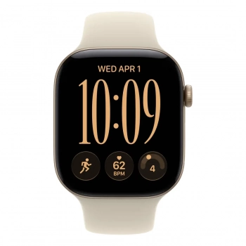 Apple Watch Series 12 GPS 46 мм Light Gold / Sand Sport Band — общий вид
