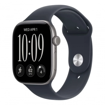 Apple Watch Series 12 GPS 46 мм Space Gray / Blue Sport Band — ракурс