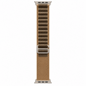 Apple Watch Ultra 4 Natural Titanium 49 мм Desert Alpine Loop — крупный план ремешка
