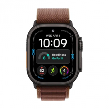 Apple Watch Ultra 4 49 мм, Black Titanium, Burgundy Alpine Loop